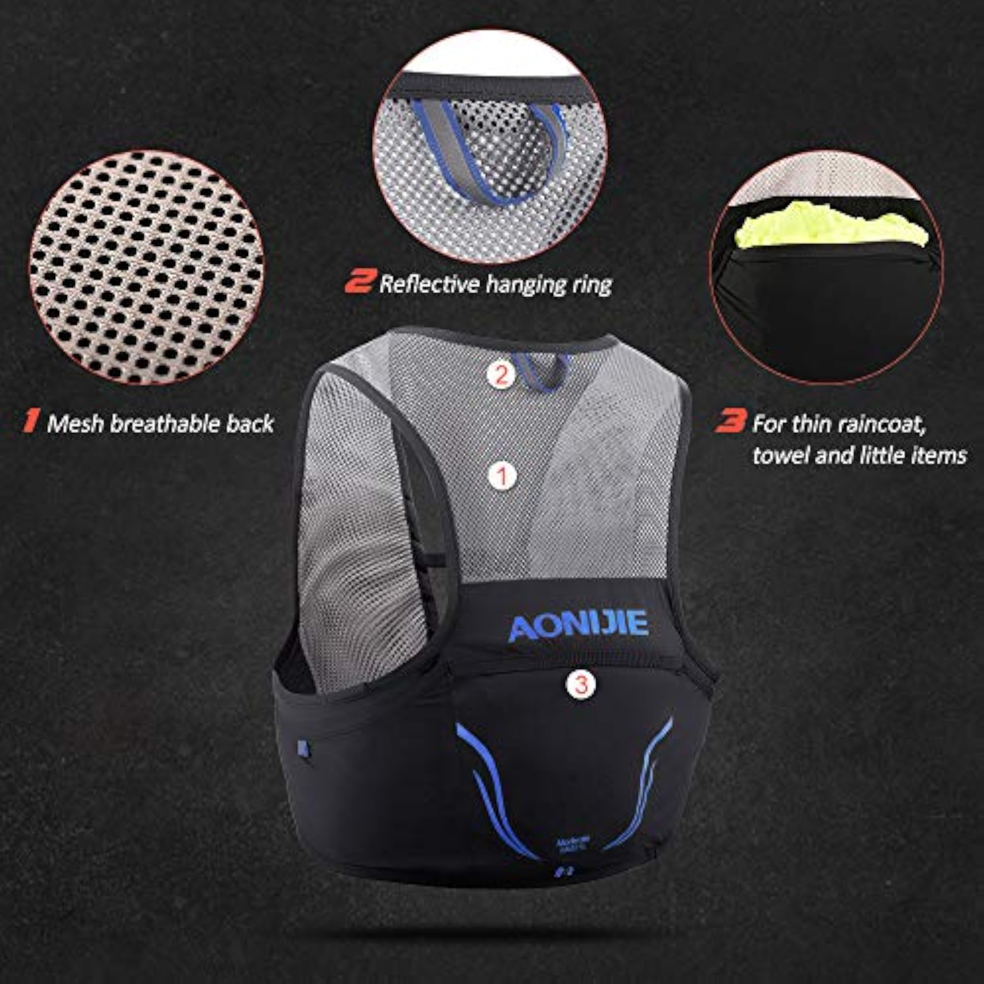 Outdoor Running Vest Mesh Breathable Hydration Rucksack
